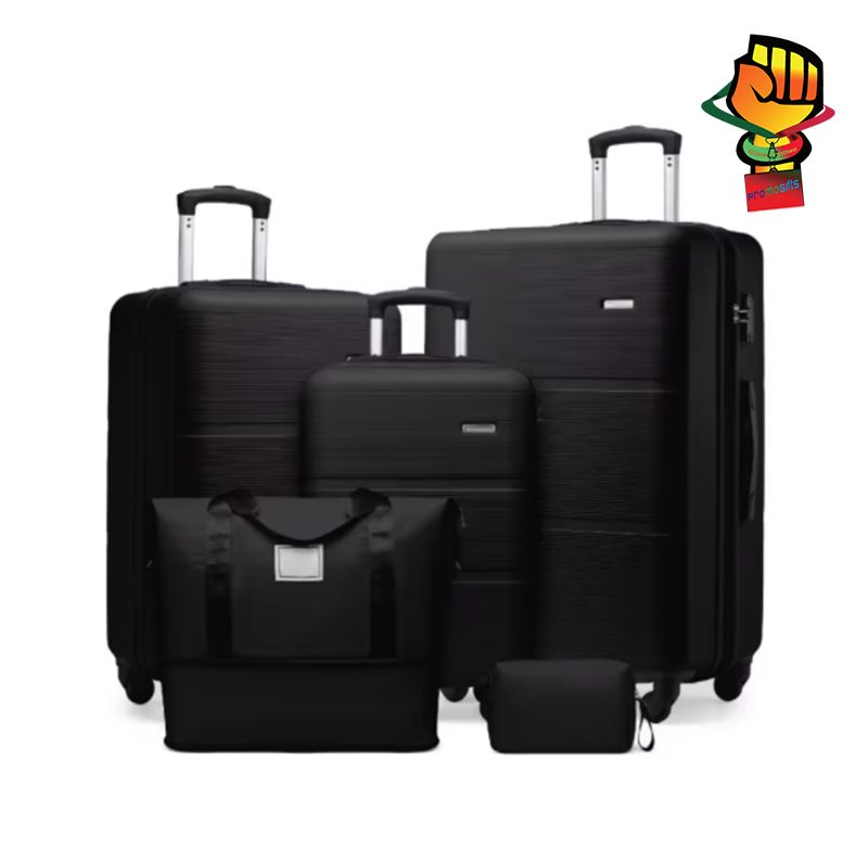 Modern Classic Simple ABS Waterproof Ultra Light Large Capacity Boarding Suitcase Soft Handle Universal Wheel 5-Piece Set