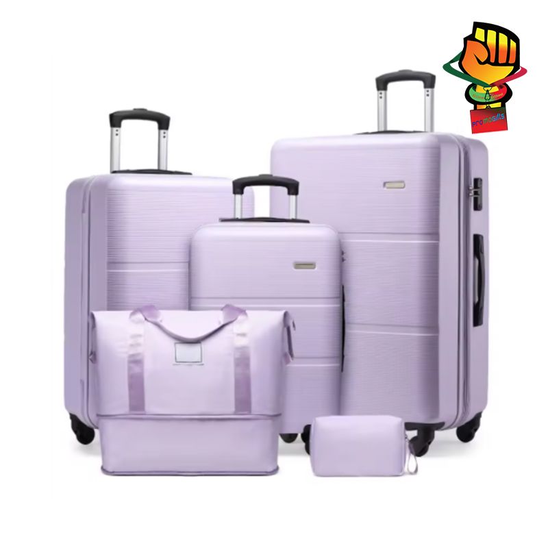 Modern Classic Simple ABS Waterproof Ultra Light Large Capacity Boarding Suitcase Soft Handle Universal Wheel 5-Piece Set