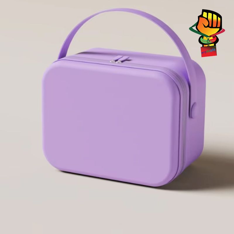 Portable ABS Soft Handle Suitcase & Makeup Case Large Capacity Zipper Closure Student Luggage Fashionable Travel Case