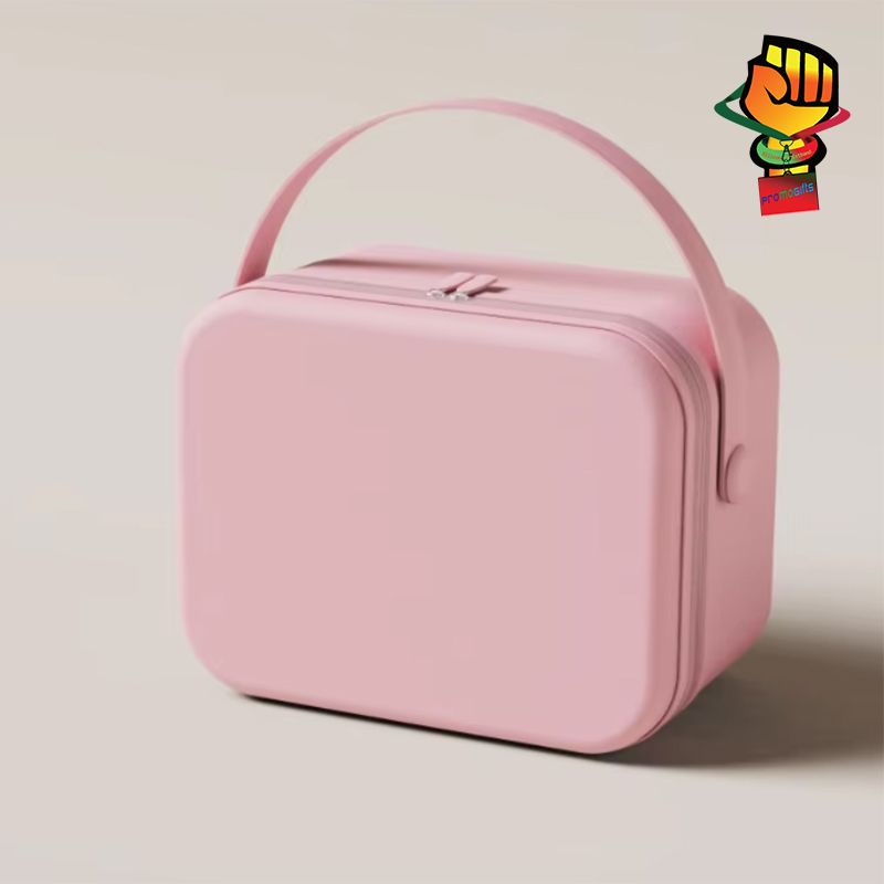 Portable ABS Soft Handle Suitcase & Makeup Case Large Capacity Zipper Closure Student Luggage Fashionable Travel Case