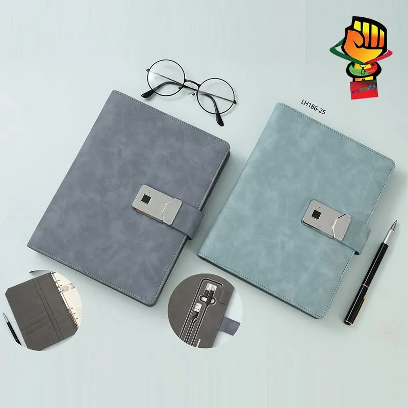 Mobile Power Notebook with LED Lights Customized LOGO Wireless Charging Notepad A5 Charging Bank Loose-leaf Notebook