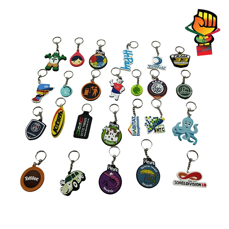 Wholesale Promotional Custom Logo PVC Rubber 2d/3d Die Cut Pvc Soft Plastic Character Letter Personalized Gift Keychain in Bulk