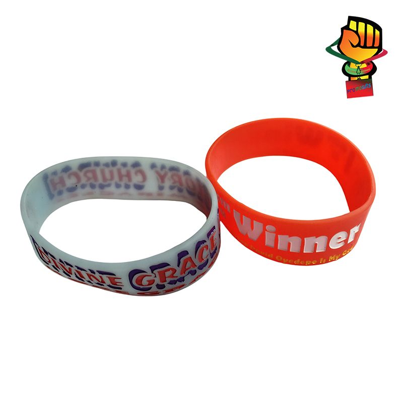 Custom Silicone Bracelet With Logo Debossed Color Filled Silicone Wrist Band Wristband Suppliers