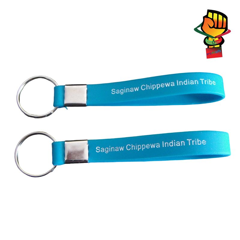 Free Sample Custom Soft Rubber Keychain Silicone Keyring Wrist Keychain, Silicone Key Holder for Sales with Printed logo
