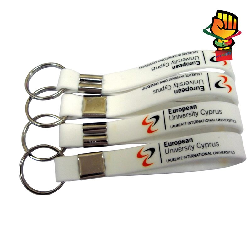 Free Sample Custom Soft Rubber Keychain Silicone Keyring Wrist Keychain, Silicone Key Holder for Sales with Printed logo