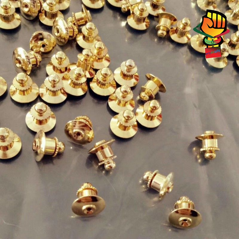 Brass Lapel Locking Clasp Fastener Tie Tac Clutch Back Pin