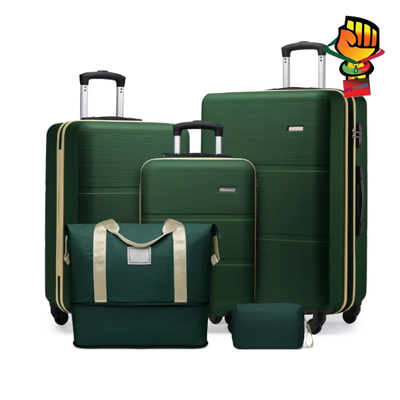 Modern Classic Simple ABS Waterproof Ultra Light Large Capacity Boarding Suitcase Soft Handle Universal Wheel 5-Piece Set