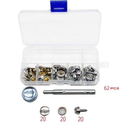 15mm 10 Colors Metal Prong Snap Button Grommets Fasteners Kit DIY for Clothing Crafts
