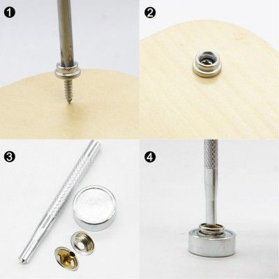 15mm 10 Colors Metal Prong Snap Button Grommets Fasteners Kit DIY for Clothing Crafts